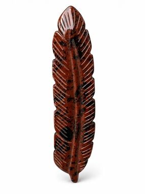 Mahogany Obsidian Carved Feather